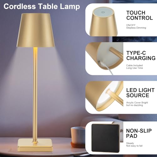 Rechargeable Cordless LED Table Lamps for Dining & Outdoor Use